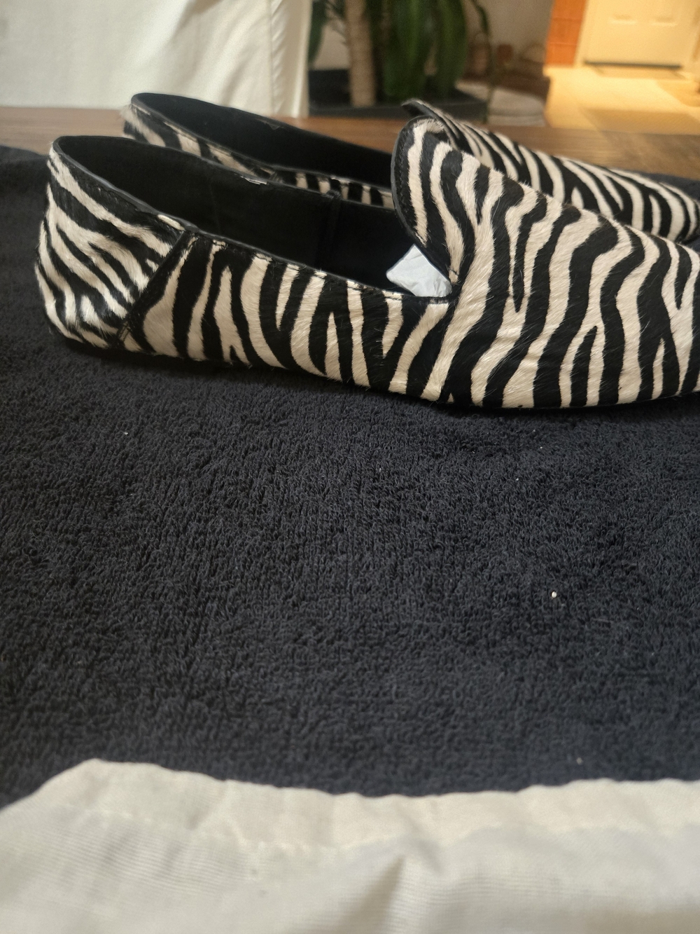 ZARA Zebra Print Loafers - Black & White Size 42/11 Dustbag Incl. NWT - Picture 6 of 12
